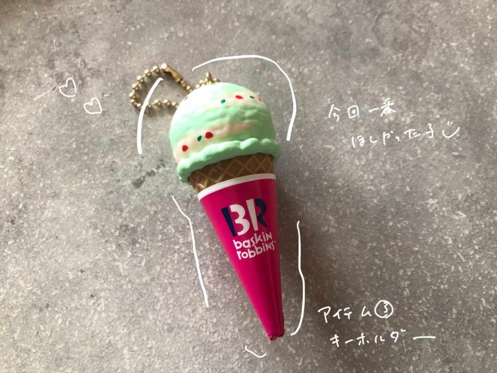 サーティワンの福袋2026を開封！気になる中身やグッズを紹介③コーン型キーホルダー